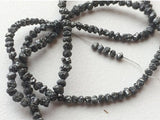 3-4mm Black Rough Diamonds, Black Raw Diamond Beads, Black Uncut Diamonds, Raw Black Diamond Beads For Jewelry (4IN To 16IN Options), 3 MM - 4 MM
