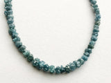 3-4mm Blue Diamonds 0.5m Hole Size Natural Rondelle Diamond Beads (3.5IN To 7IN)