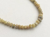 3-4mm Yellow Diamonds 0.5mm Hole Size Raw Rondelle Beads (3.5IN To 7IN)