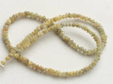 3-4mm Yellow Diamonds 0.5mm Hole Size Raw Rondelle Beads (3.5IN To 7IN)