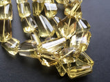 11-26 mm Lemon Quartz Beads, Lemon Faceted Tumble Beads, Step Cut, Lemon Quartz