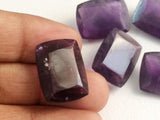 15x20mm Amethyst Stone, Rectangle Table Cut Faceted Pointed Back Amethyst, 2 Pcs