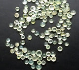 5-10mm Prehnite Plain Round Flat Back Cabochons, Round Cabochon For Jewelry