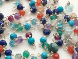 3-4 mm Multi Gemstone Rondelle Beads Wire Wrapped, Multi Gemstone Beads, Faceted