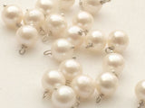 6-7mm Pearl Round Beads, Wire Wrapped Gemstone Beads, 10 Pcs Natural Pearl