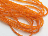 4mm Orange Opal Plain Rondelle Beads, Orange Opal Smooth Rondelle Beads, Opal