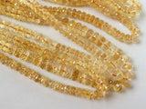 5mm-7mm Citrine Micro Faceted Rondelle Beads, Sparkling Golden Orange Citrine