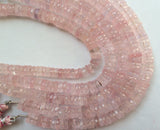 8-8.5 mm Rose Quartz Faceted Spacer Beads, Natural Rose Quartz Tyre Beads, Rose