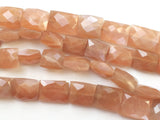 10-11 mm Peach Moonstone Beads, Peach Moonstone Faceted Chewing Gum Cut