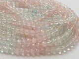 5.5 mm Morganite, Aqua &pink Beads, Morganite Micro Faceted Round Balls, Beryl