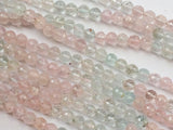 5.5 mm Morganite, Aqua &pink Beads, Morganite Micro Faceted Round Balls, Beryl