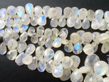 14x17 mm-11x14 mm Rainbow Moonstone Faceted Pear Beads, Rainbow Moonstone