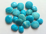 11-17mm Howlite Turquoise Double Side Checker Cut, Turquoise Both Side Facet