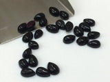 5x7mm-6x9mm Black Onyx Plain Pear Cabochon, Black Onyx Pear, Loose Black Onyx