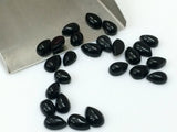 5x7mm-6x9mm Black Onyx Plain Pear Cabochon, Black Onyx Pear, Loose Black Onyx