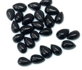 5x7mm-6x9mm Black Onyx Plain Pear Cabochon, Black Onyx Pear, Loose Black Onyx