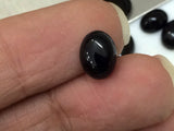 5-7mm Black Onyx Plain Oval Cabochon, Black Onyx Flat Back Cabochons