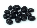 5-7mm Black Onyx Plain Oval Cabochon, Black Onyx Flat Back Cabochons