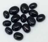 5-7mm Black Onyx Plain Oval Cabochon, Black Onyx Flat Back Cabochons