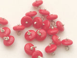 8mm Coral Rondelle Wire Wrapped Bead, Coral Wire Wrap Beads For Jewelry Hanging
