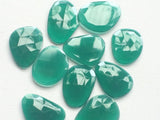 23mm-29mm Green Chalcedony Rose Cut Slices, Huge Green Chalcedony Flat Cabochons